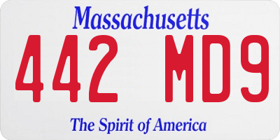 MA license plate 442MD9