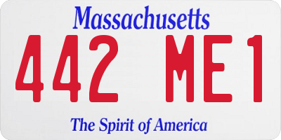 MA license plate 442ME1