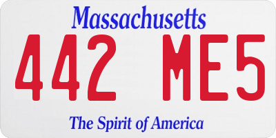 MA license plate 442ME5