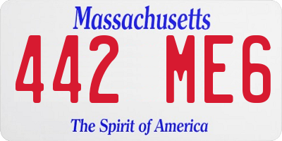 MA license plate 442ME6