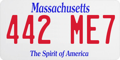 MA license plate 442ME7