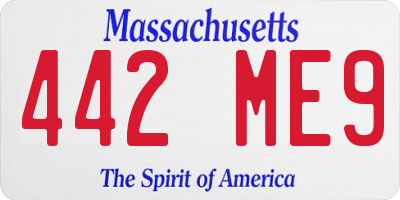 MA license plate 442ME9