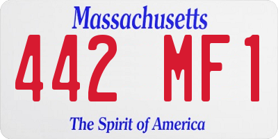 MA license plate 442MF1