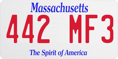 MA license plate 442MF3