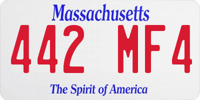 MA license plate 442MF4
