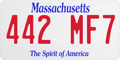 MA license plate 442MF7
