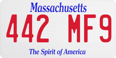 MA license plate 442MF9