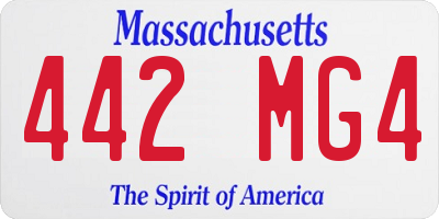 MA license plate 442MG4