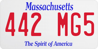 MA license plate 442MG5