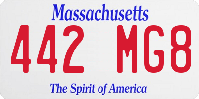 MA license plate 442MG8