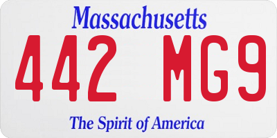 MA license plate 442MG9