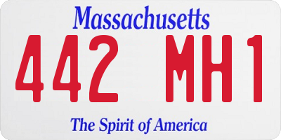 MA license plate 442MH1
