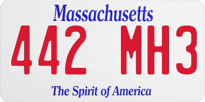 MA license plate 442MH3