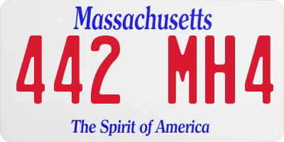 MA license plate 442MH4