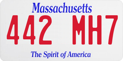 MA license plate 442MH7