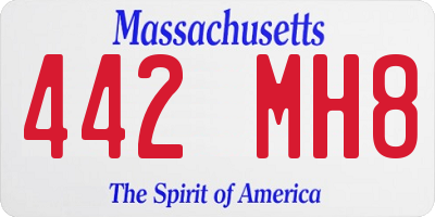 MA license plate 442MH8