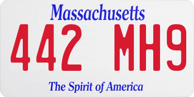 MA license plate 442MH9