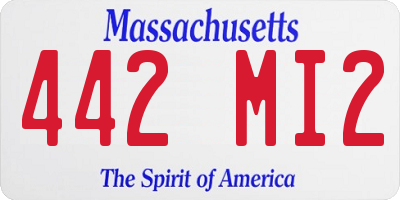 MA license plate 442MI2