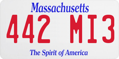 MA license plate 442MI3