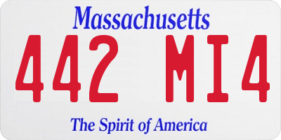 MA license plate 442MI4