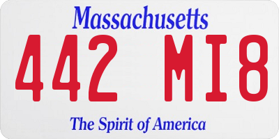 MA license plate 442MI8