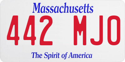 MA license plate 442MJ0