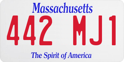 MA license plate 442MJ1