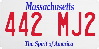 MA license plate 442MJ2