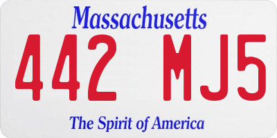 MA license plate 442MJ5