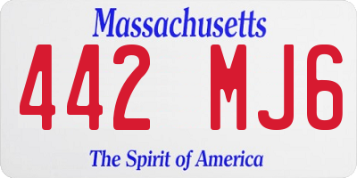 MA license plate 442MJ6