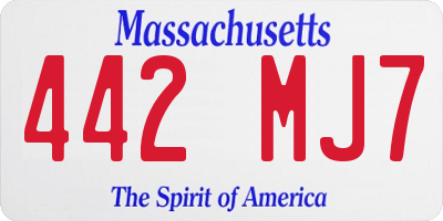 MA license plate 442MJ7