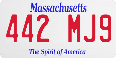 MA license plate 442MJ9