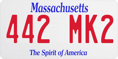 MA license plate 442MK2