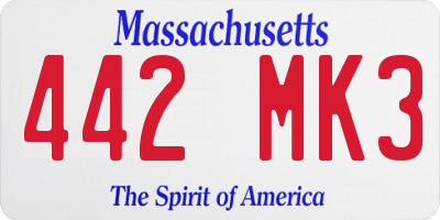 MA license plate 442MK3