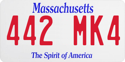 MA license plate 442MK4