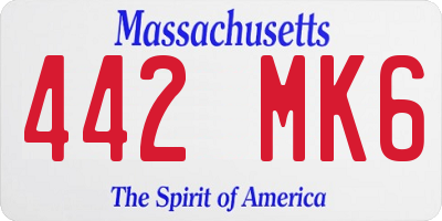 MA license plate 442MK6