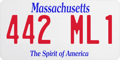 MA license plate 442ML1