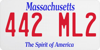 MA license plate 442ML2