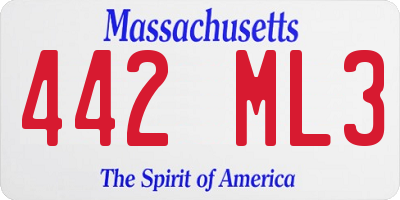 MA license plate 442ML3