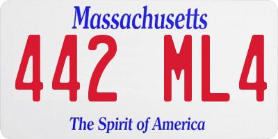 MA license plate 442ML4