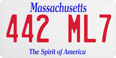 MA license plate 442ML7