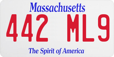 MA license plate 442ML9