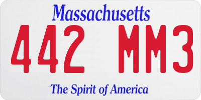 MA license plate 442MM3