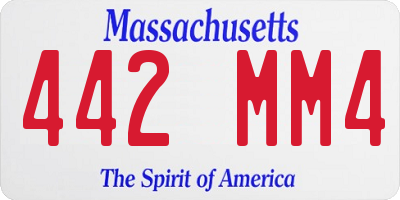 MA license plate 442MM4