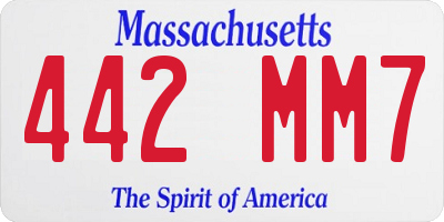MA license plate 442MM7