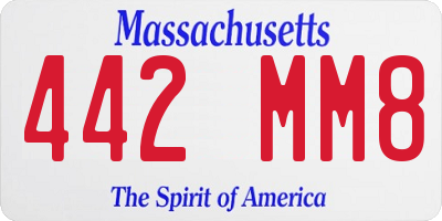 MA license plate 442MM8