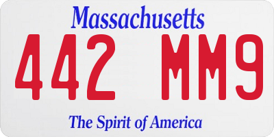 MA license plate 442MM9