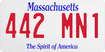 MA license plate 442MN1