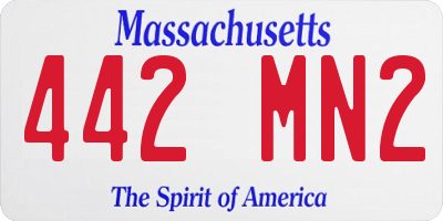 MA license plate 442MN2