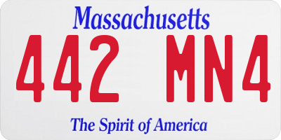 MA license plate 442MN4